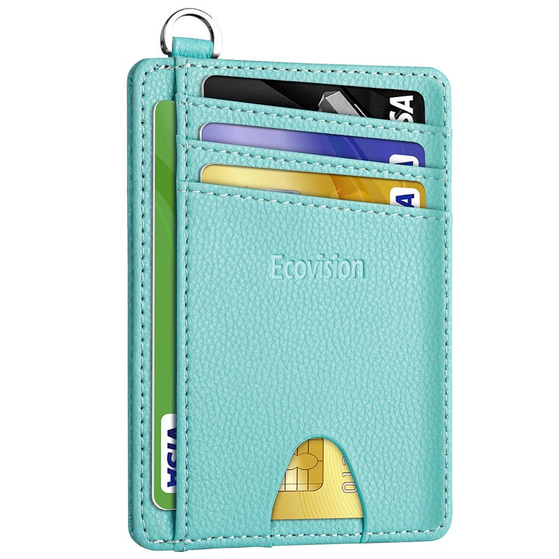 EcoVision Slim Minimalist Front Pocket Wallet, RFID Blocking Credit Card Holder Wallet with Detachable D-Shackle for Men Women - Image 1